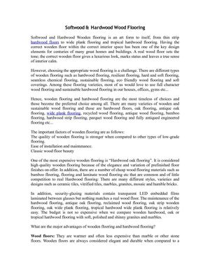 Softwood And Hardwood Wood Flooring