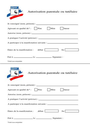 Autorisation parentale ou tutélaire