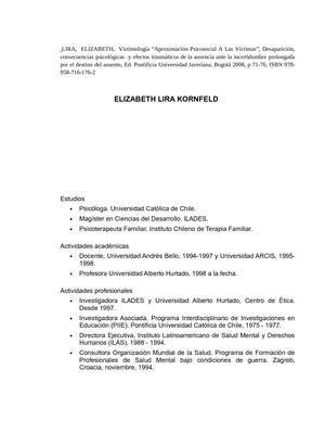 RESEÑA BIBLIOGRAFICA ELIZABETH LIRA