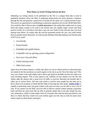 What Makes an Article Writing Software the Best