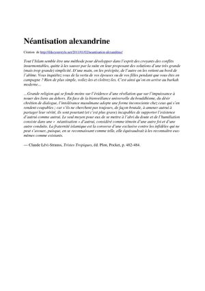 Claude Lévi Strauss sur l'islam