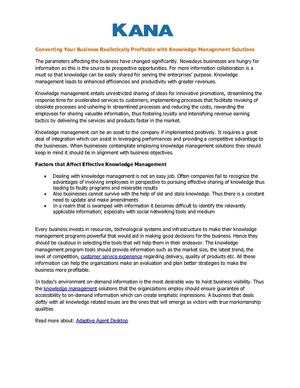Converting Your Business Realistically Profitable with Knowledge Management Solutions