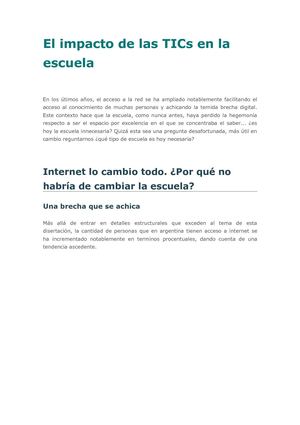 el impacto de las tic en la escuela