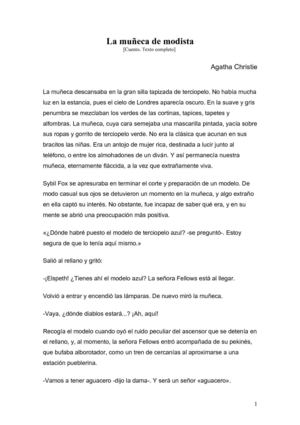 La muñeca de modista, Agatha Christie