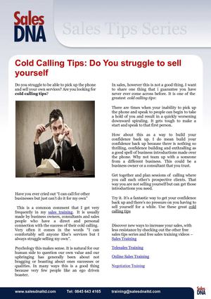 Cold Calling Tips - Do you struggle to sell yourself
