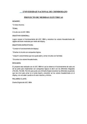 Circuito con el ADC 0804