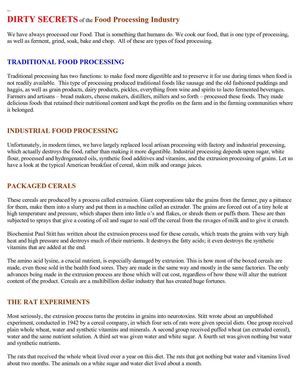 Dirty Secrets of the Food Processing Industry