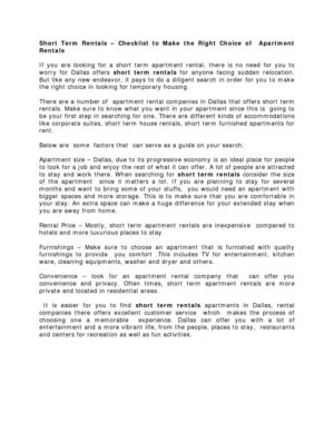 Short Term Rentals – Checklist to Make the Right Choice of  Apartment Rentals