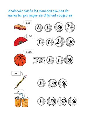 Comprar amb bitllets i monedes 1