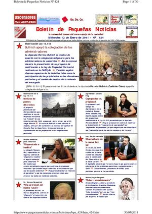 Boletín de Pequeñas Noticias Nº 424