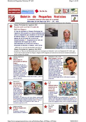Boletín de Pequeñas Noticias Nº 425