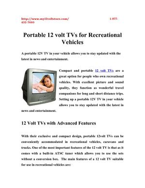 Portable 12 volt TVs for Recreational Vehicles