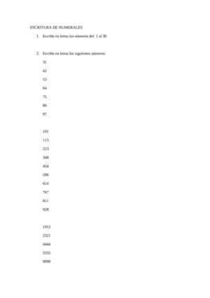 Escritura de numerales
