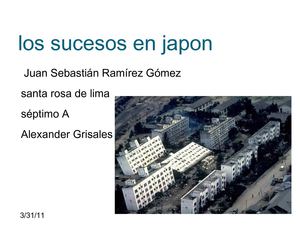 los sucesos en japon