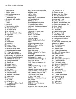 100+ places to leave brochures