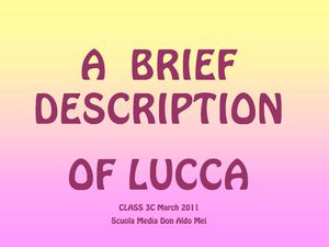 class 3 C presentation of the monuments of Lucca a.s 2011