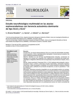 Estudio neurofisiológico multimodal en las ataxias espinocerebelosas con herencia autosómica dominante de tipo SCA2 Y SCA3