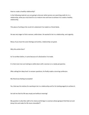 How to create a healthy relationship