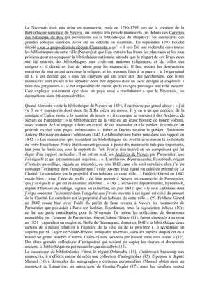 Catalogue des Manuscrits Nivernais de la Bibliothèque municipale de Nevers