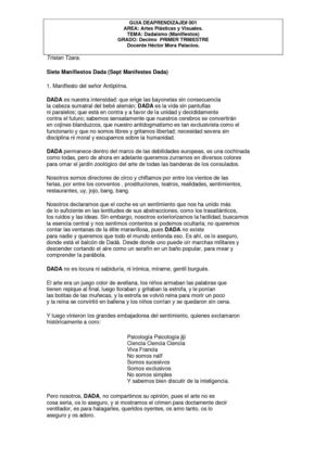 Siete Manifiestos Dadaistas Taller 001