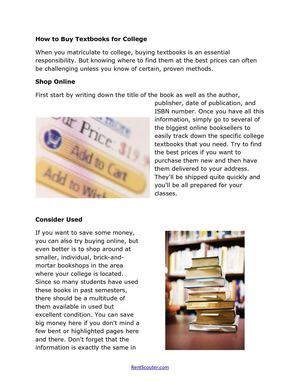 How to Buy Textbooks for College