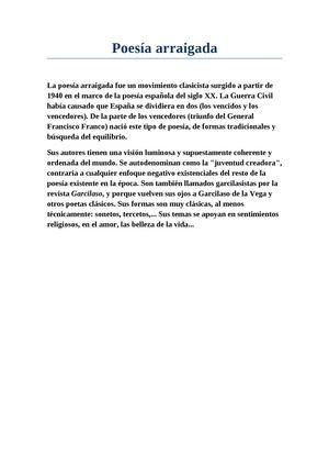 Poesía arraigada Pregunta 3 Dídac