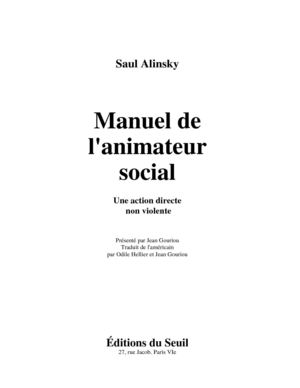Manuel de l'animateur sociale_Saul Alinsky_par odZJHup