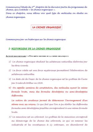 Cours d'introduction à la chimie organique (Version prof)