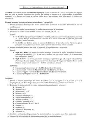 Première S : Activité sur la représentation de Lewis