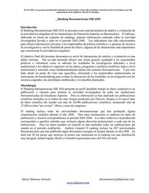 Ranking Iberoamericano SIR 2010