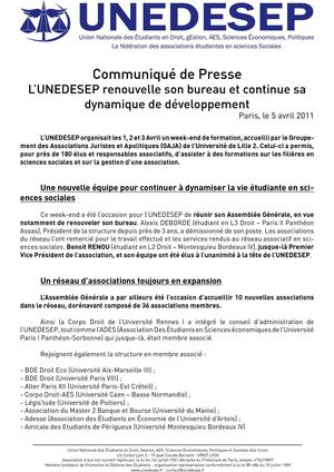 L'UNEDESEP renouvelle son bureau et continue sa dynamique de développement 