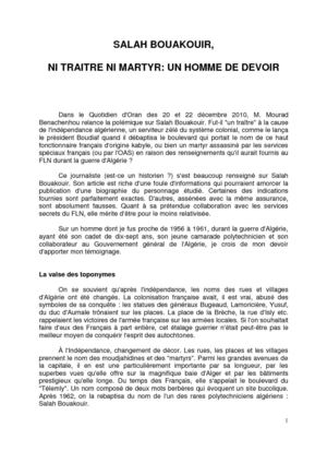 René Mayer. Salah Bouakouir, ni traitre ni martyr- Un homme de devoir