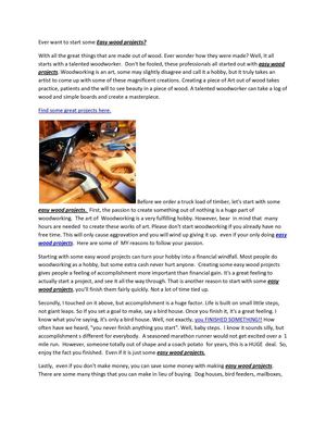 Ever want to start some Easy wood projects WP