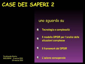 Tecnologia e complessità: il modello DPSIR