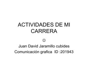 actividades de mi carrera