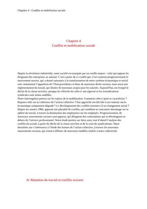 SES : 4 Conflits et mobilisation sociale