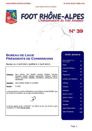 JOURNAL N°39 DU 7 AVRIL 2011