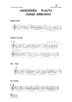 CANCIONES    FLAUTA 2009-10. PENDIENTES