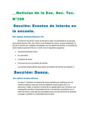 Noticias de la secundaria tecnica 106