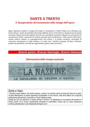 Trento - Inaugurazione monumento a Dante