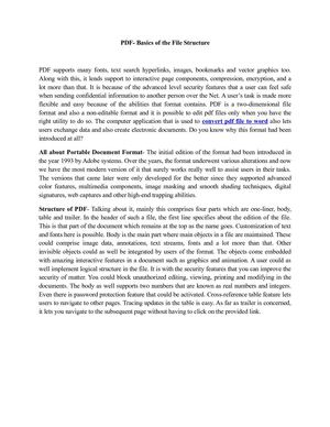 PDF- Basics of the File Structure