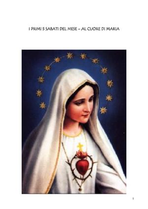 I PRIMI 5 SABATI DEL MESE - AL CUORE DI MARIA - preghiera preghiere - libro pdf da stampare free download gratis