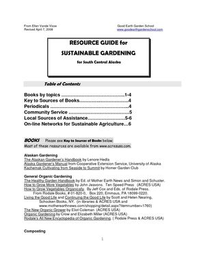 RESOURCE GUIDE for SUSTAINABLE GARDENING
