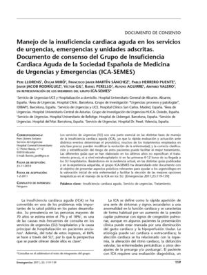 manejo de urgencias de la insuficiencia cardiaca aguda