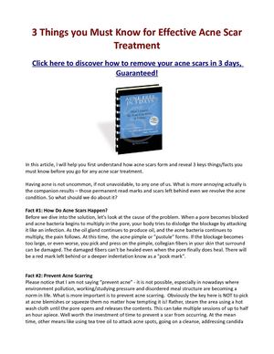 3 Things you Must Know for Effective Acne Scar 