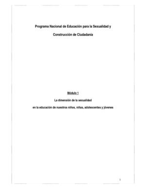 Programa Nacional de Educación para la Sexualidad y  Construcción de Ciudadanía 