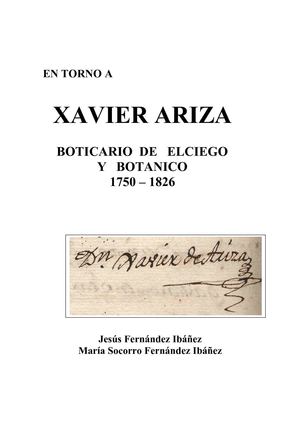 XABIER DE ARIZA, Boticario de Elciego y Botánico 1750-1826
