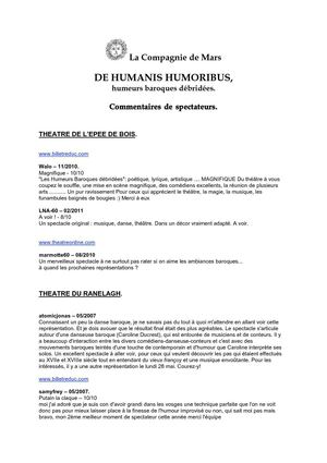 Commentaires spectateurs DHH