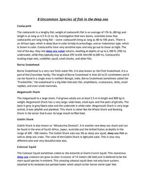 8 Uncommon Species of Fish in the Deep Sea