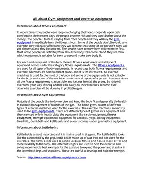 All about Gym equipment and exercise equipment